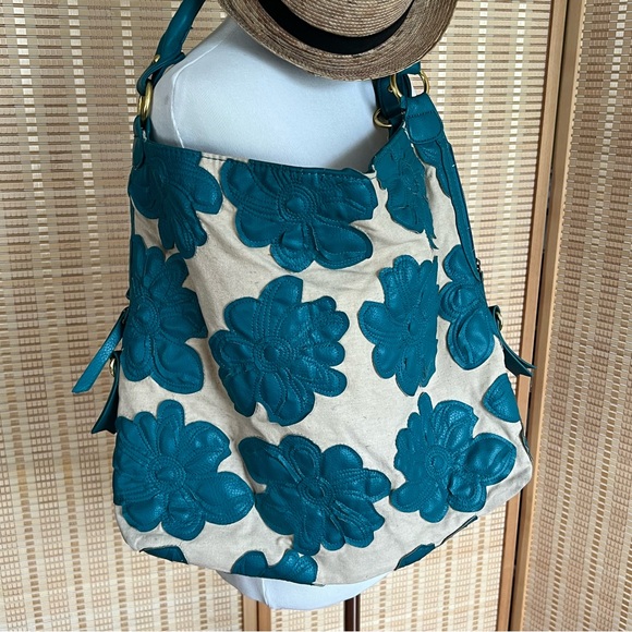 Oversize Big Buddha Turquoise Hibiscus Bag - Picture 1 of 16